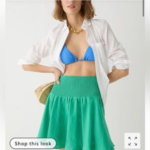 Jcrew Smocked waist Linen mini skirt